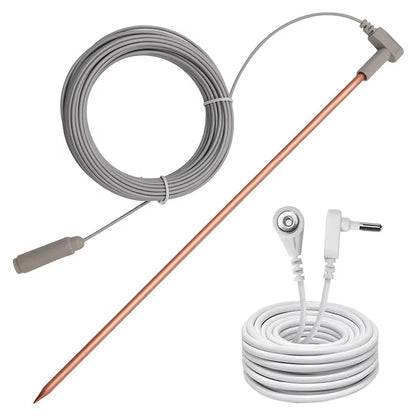 Pure Copper Grounding Rod with 12.2M Female Ground Cord 4.5M Earthing Wire for Grounding Mat Pillowcase and Blankets